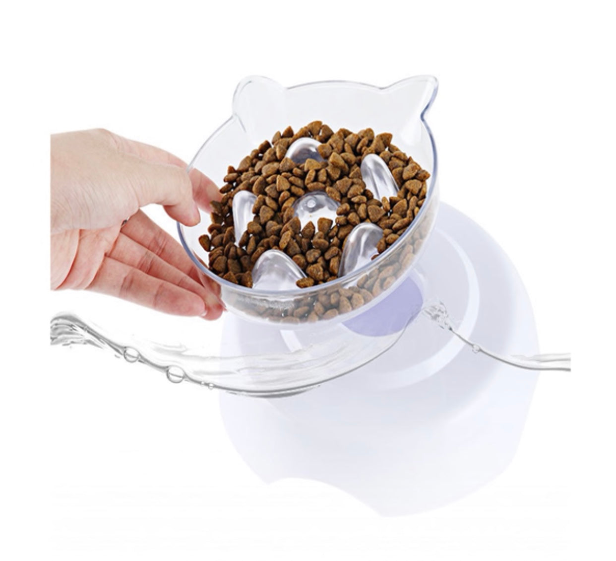 2-in-1 Orthopedic Slow-Feeder Bowl for Cats